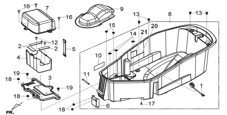ASIENTO Y BAUL PORTACASCO