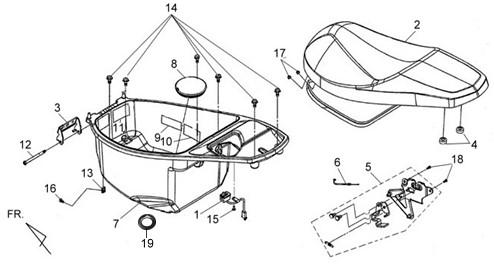 ASIENTO Y BAUL PORTACASCO