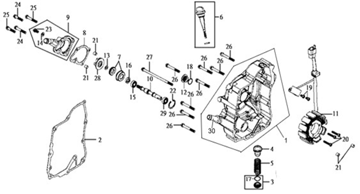 TAPA STATOR Y BOMBA AGUA