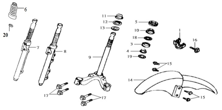 SUSPENSION DELANTERA Y GUARDABARROS
