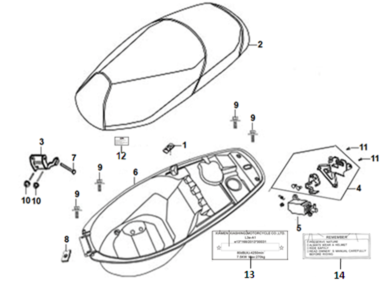 ASIENTO Y PORTACASCO