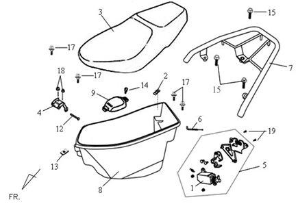 ASIENTO Y PORTA CASCO