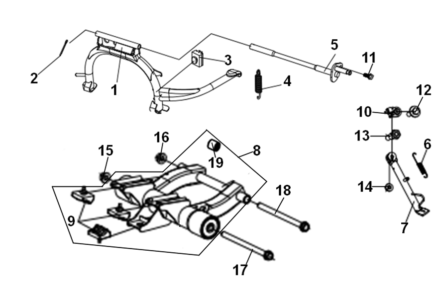 CABALLETE CENTRAL, SOPORTE MOTOR