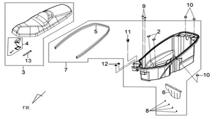 ASIENTO Y BAUL PORTACASCO